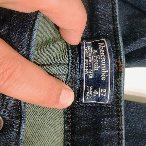 Abercrombie Fitch Jeans Womens 4/27 Simone High Rise Super Skinny Dark Wash Blue - Picture 3 of 6